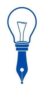 concept idea symbols - quill and lightbulb